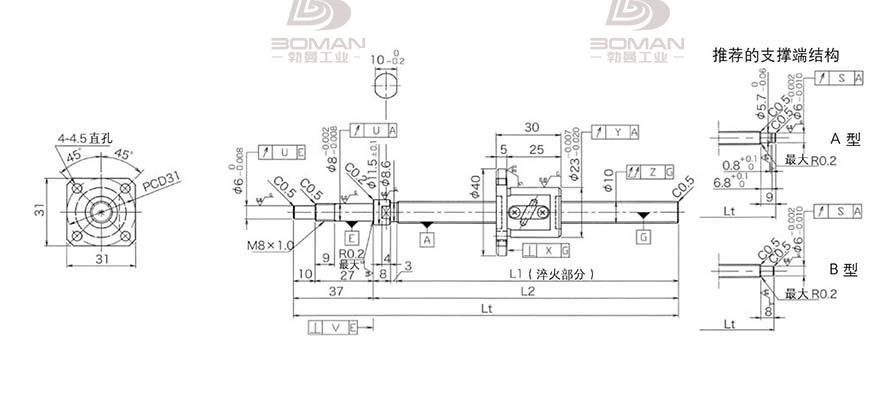 KURODA GP1002DS-EAFR-0320B-C3F 黑田研磨丝杆